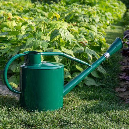 Kent & Stowe Long Reach Metal Watering Can 9L Forest Green