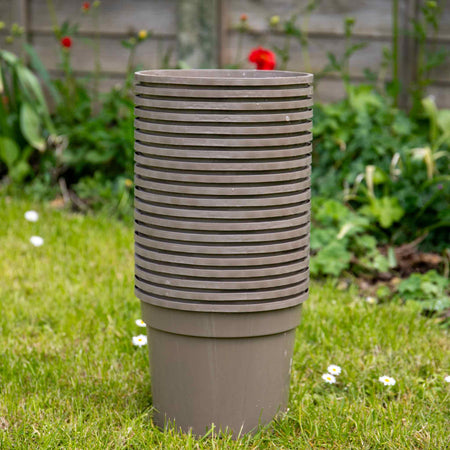 Taupe-Grey Plastic Plant Pots 3L