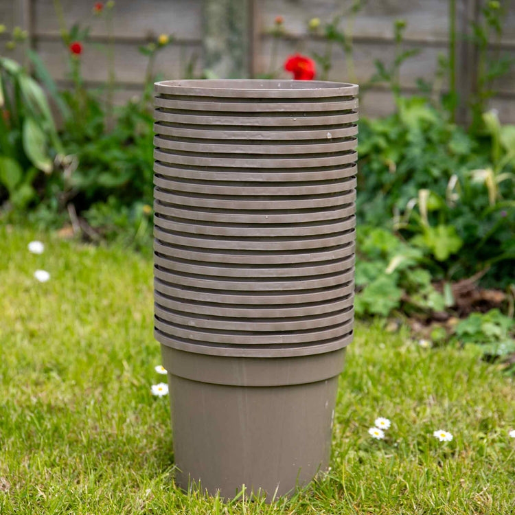 Taupe-Grey Plastic Plant Pots 3L
