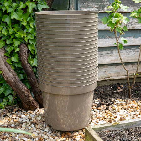 Taupe-Grey Plastic Plant Pots 10L