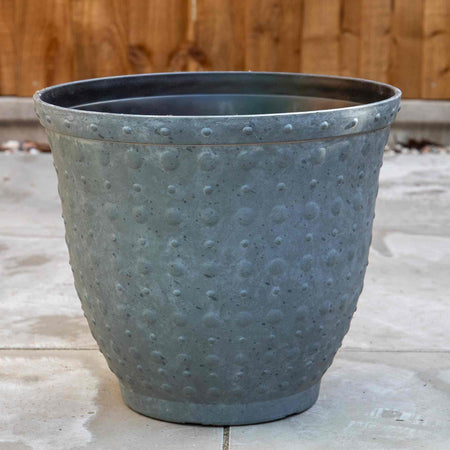Hobnail Planter in Faux Concrete 33cm