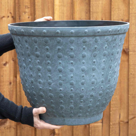Hobnail Planter in Faux Concrete 43cm