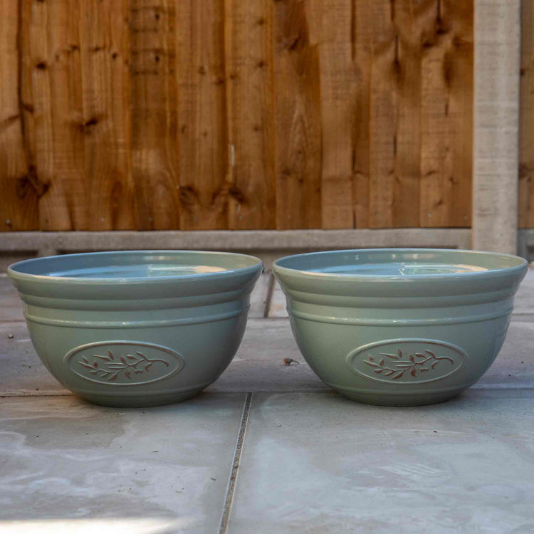 Olive Bowl Planters in Grey 30cm