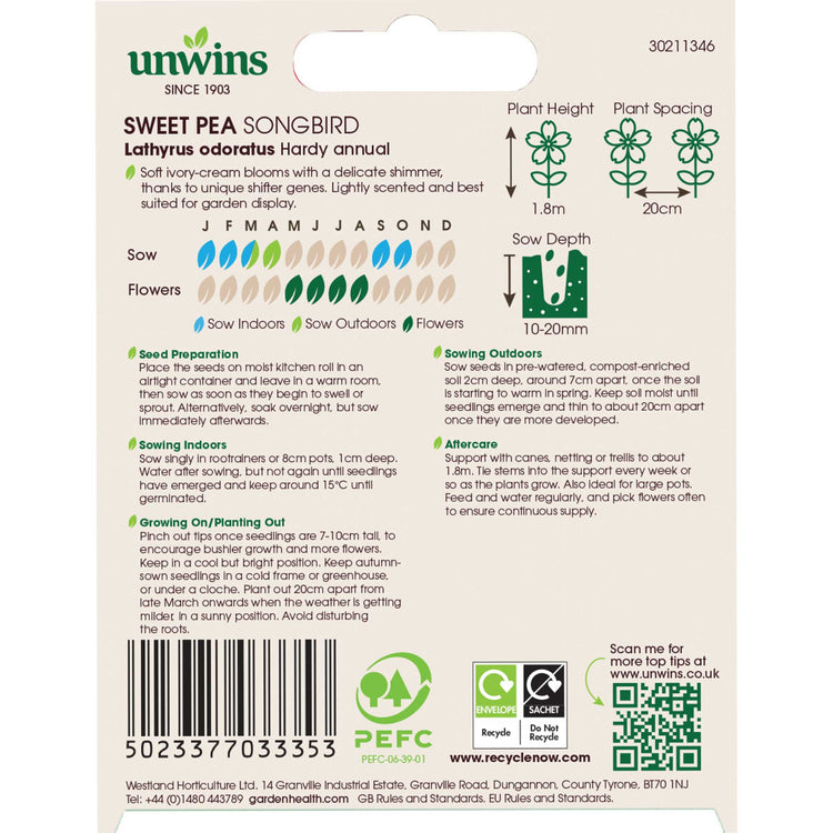 Sweet Pea Seeds 'Songbird'