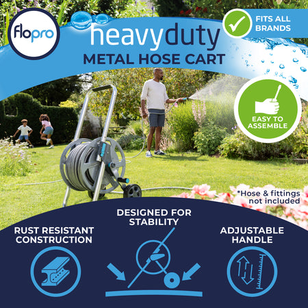 FloPro Heavy Duty Metal Hose Cart