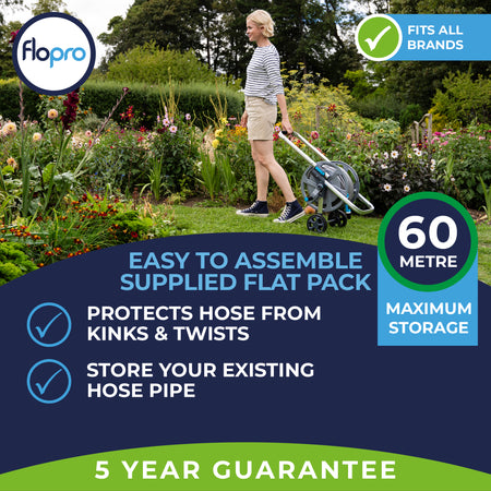 FloPro Heavy Duty Metal Hose Cart