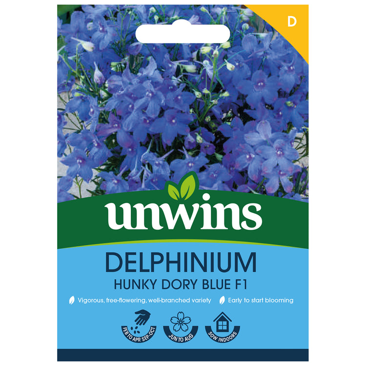 Delphinium Seeds 'Hunky Dory Blue' F1