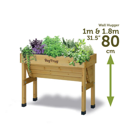 VegTrug Wall Hugger Small Wooden Patio Planter