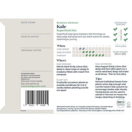 Kale Seeds 'Superfood Mix' F1