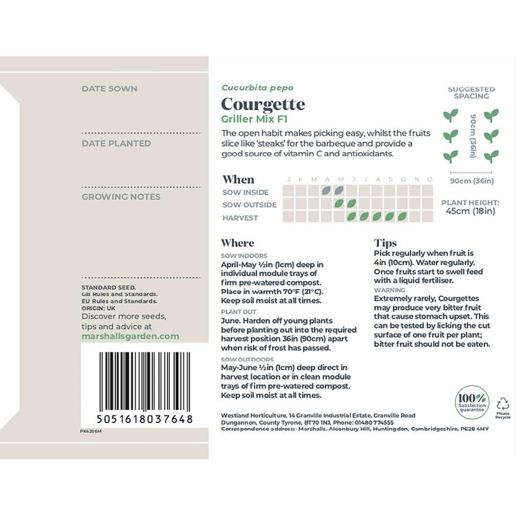 Courgette Seeds 'Griller Mix' F1