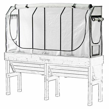 VegTrug Medium Wall Hugger Greenhouse Frame & PE Micro-Mesh Cover Set