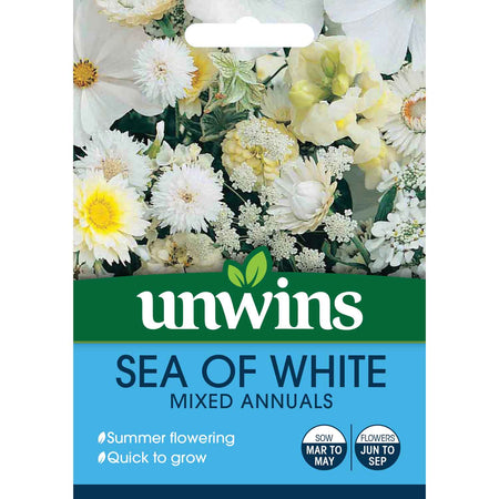 Mixed Annuals Seeds Unwins 'Sea Of White'