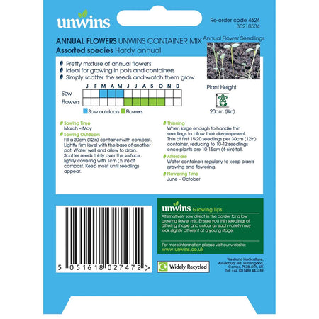 Annual Flower Seeds 'Unwins Container Mix'
